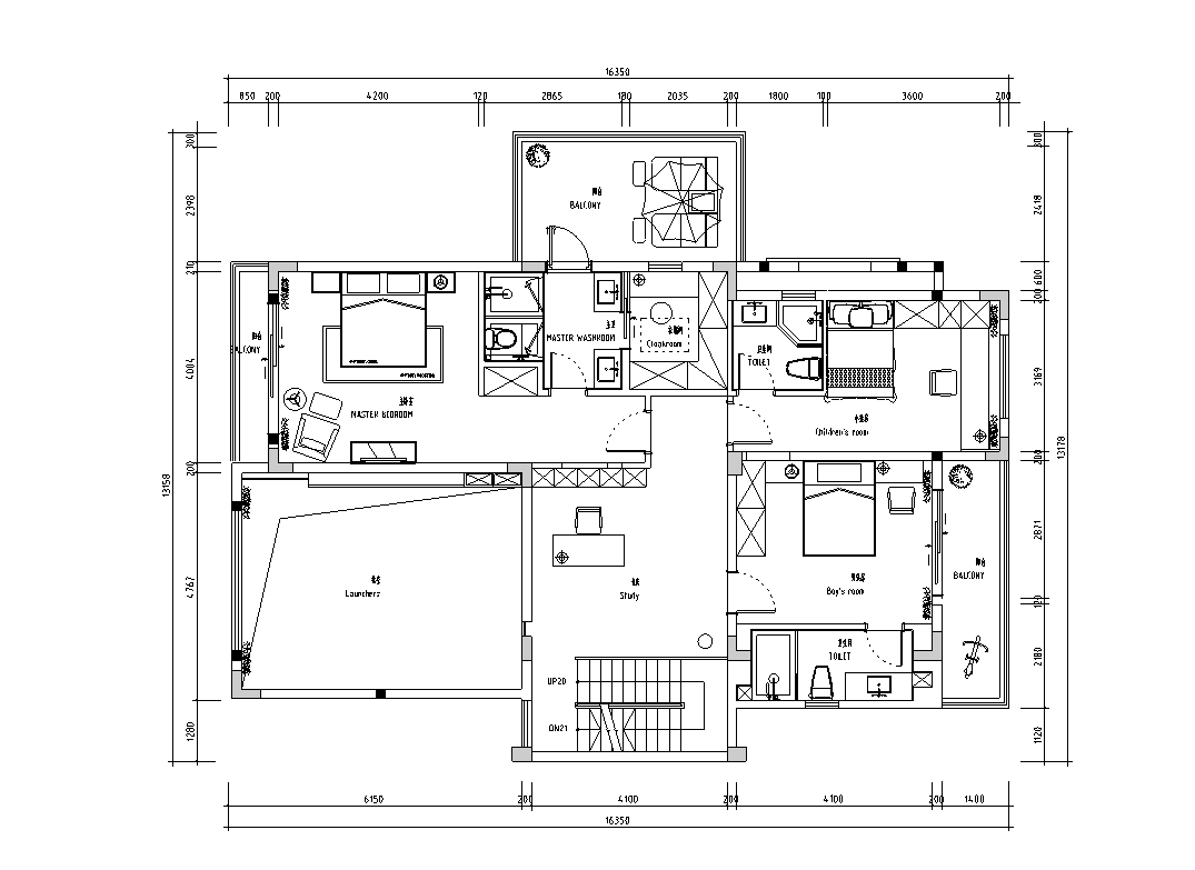 富力湾现代风格独栋别墅施工图CAD